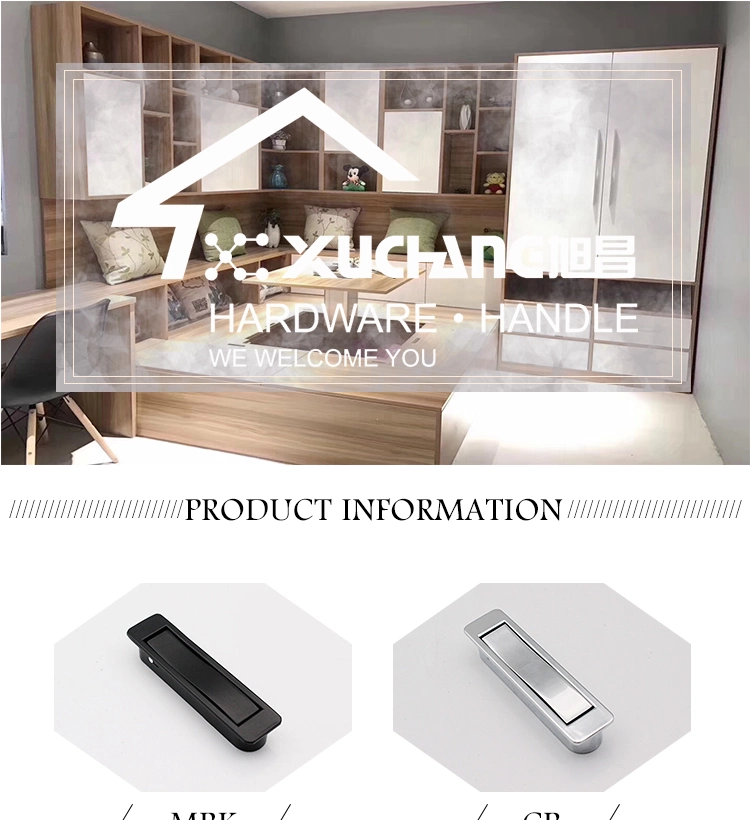 Zinc Alloy Tatami Hidden Handle Bedroom Black Bed Pull Hot Sale Silver Smart Handle