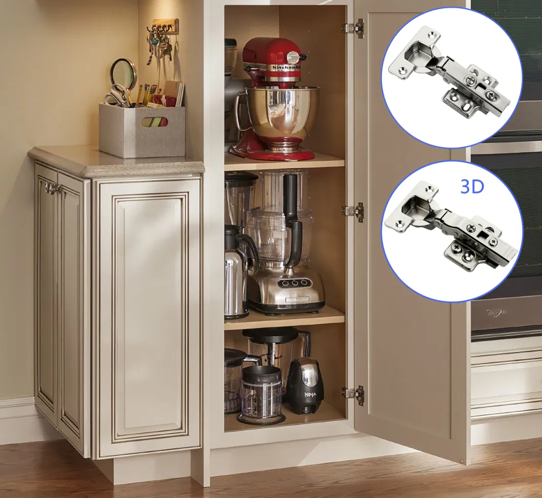 Self Closing 35mm Cup Cupboard Furniture Two Way Concealed Hinge, Nickel Plated, Two Holes and Four Holes
