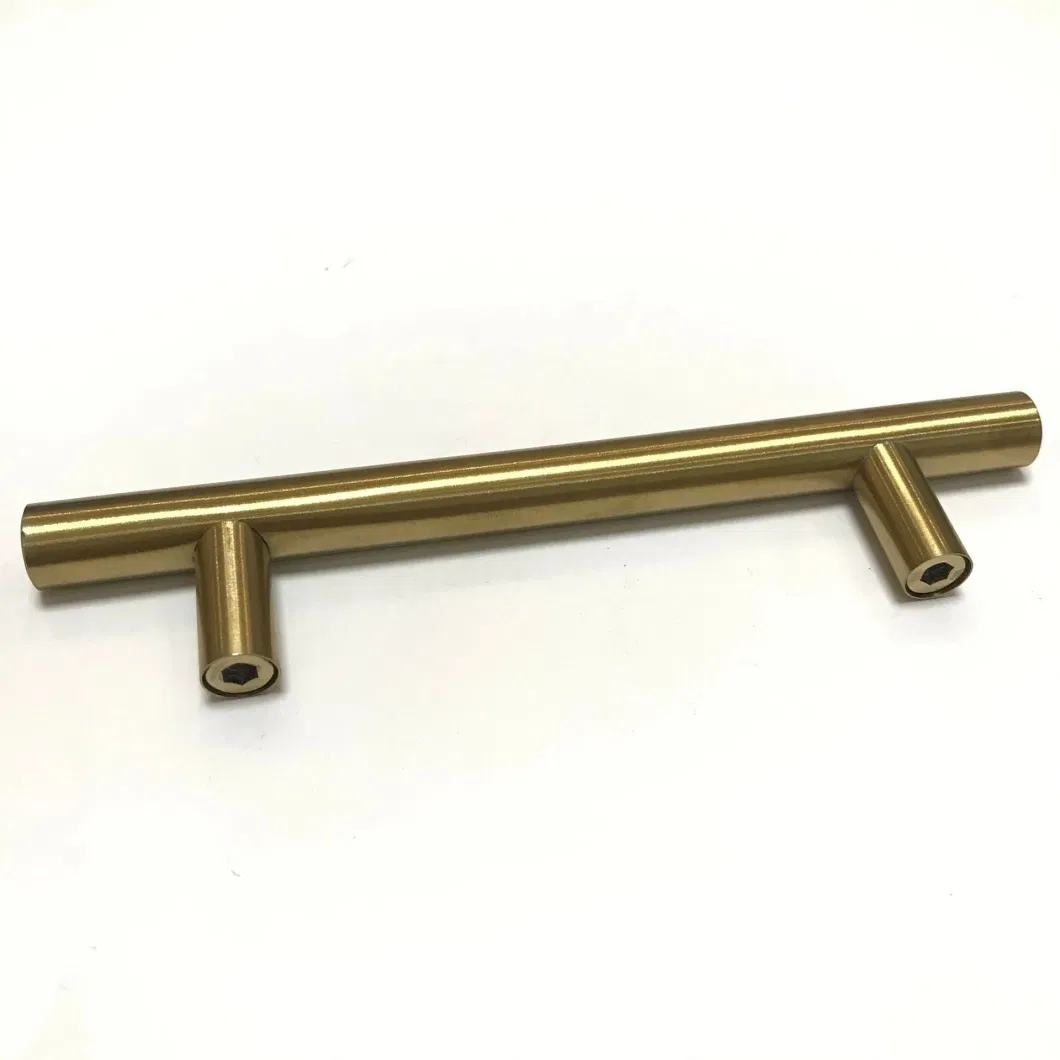 T Bar Stainless Steel Solid Furniture Drawer Hollow Golden Cabinet Handles