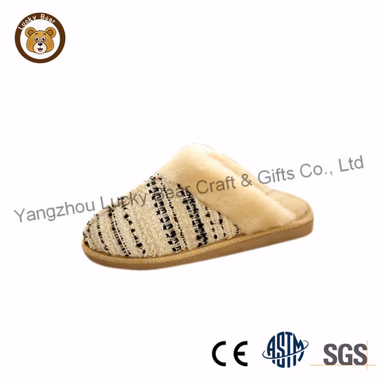 Luxury Bunny Furry Faux Fur Slides for Ladies Wholesale Women Flat Furry Slippers